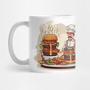 BBQ Fervor Aggressively Grilling Burgers Mug